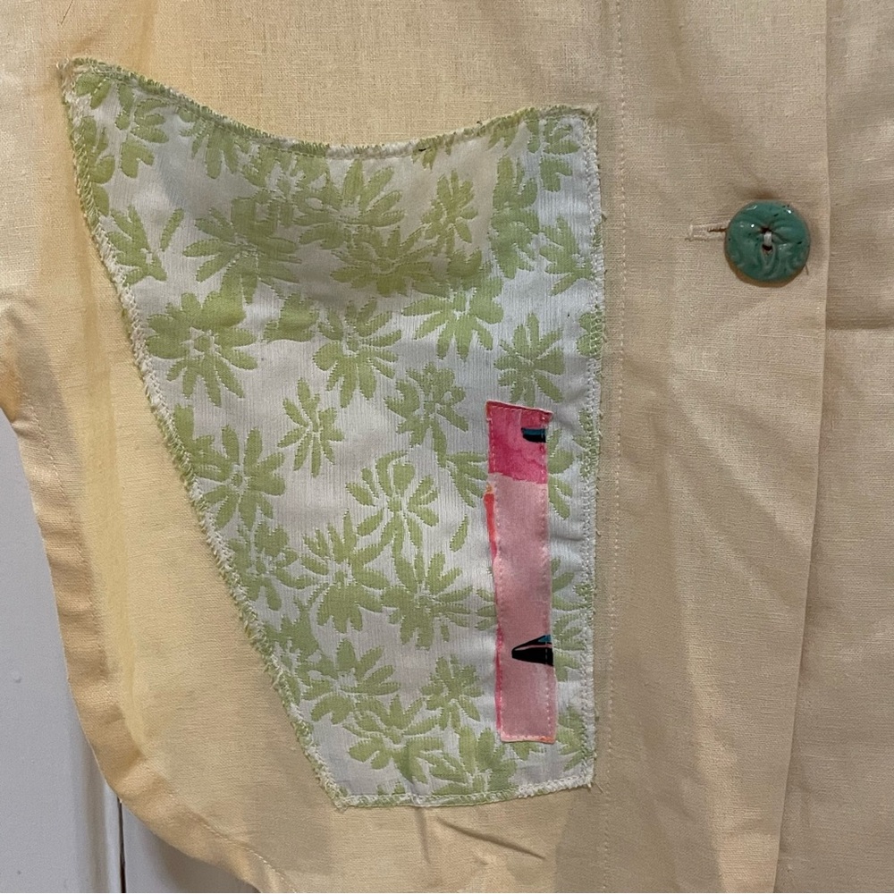 Lee Anderson Colorful Patchwork Button-Up Linen B… - image 7